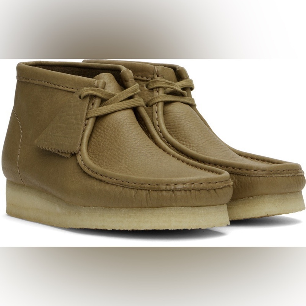 Clarks Wallabee Boots in Olive Brown with Crepe Sole